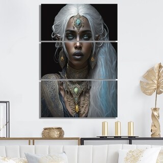 Designart "African Mystic Witch With White Hair" African American Woman ...